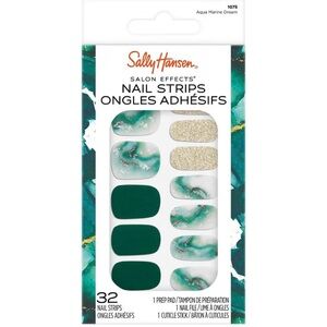 Green and Gold marble nail strips